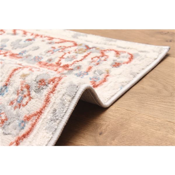 ECARPET Seline Ivory Traditional Rectangular Polyester Abstract Runner Rug - 2 x 8-ft