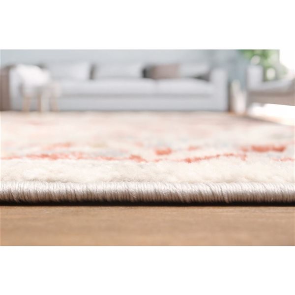 ECARPET Seline Ivory Traditional Rectangular Polyester Abstract Runner Rug - 2 x 8-ft