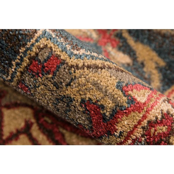 ECARPET Lux Navy Traditional Rectangular Polypropylene Medallion Area Rug - 7 x 9-ft