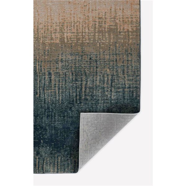 ECARPET Sable Blue Contemporary Rectangular Polyester Ombre Runner Rug - 2 x 7-ft