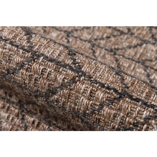 ECARPET Linden Tan Modern Indoor/Outdoor Rectangular Polypropylene Geometric Area Rug - 6 x 9-ft