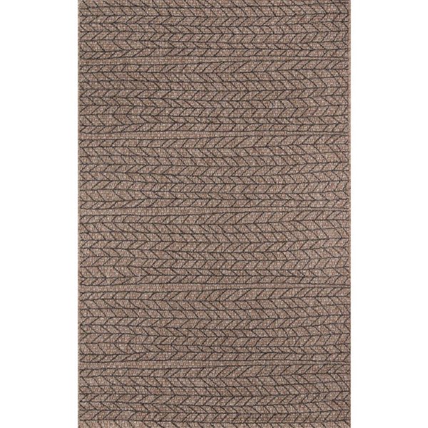 ECARPET Linden Tan Modern Indoor/Outdoor Rectangular Polypropylene Geometric Area Rug - 6 x 9-ft