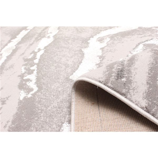 ECARPET Dove Grey Contemporary Rectangle Polyester Abstract Area Rug - 5 x 8-ft