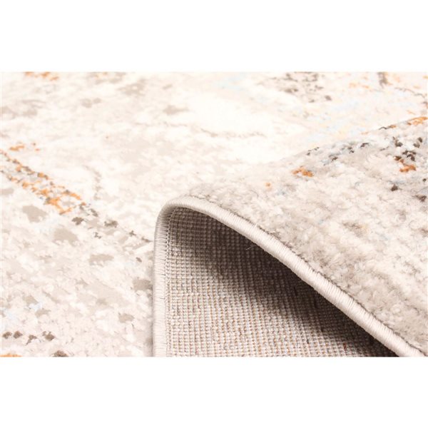 ECARPET Paradox Ivory Traditional Rectangular Polyester Abstract Area Rug - 5 x 8-ft