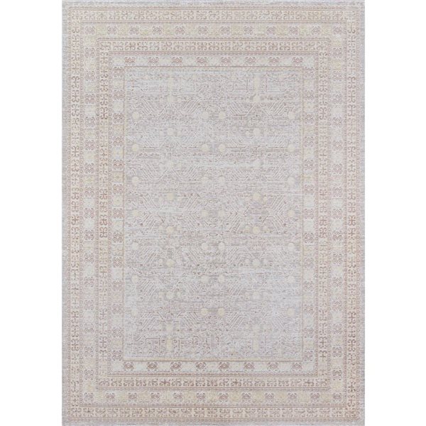 ECARPET Valeria Grey Traditional Rectangular Polyester Tribal Area Rug - 5 x 7-ft