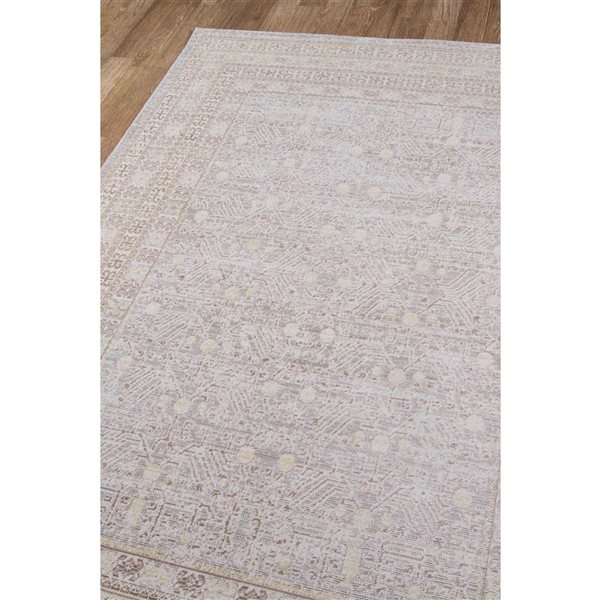 ECARPET Valeria Grey Traditional Rectangular Polyester Tribal Area Rug - 5 x 7-ft