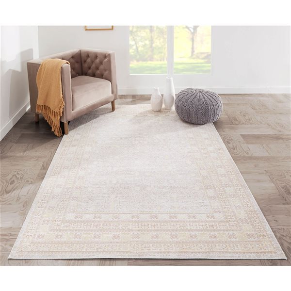 ECARPET Valeria Grey Traditional Rectangular Polyester Tribal Area Rug - 5 x 7-ft