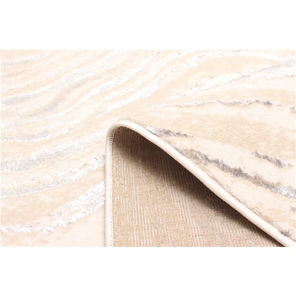 ECARPET Clara Ivory Contemporary Rectangle Polyester Abstract Area Rug - 8 x 10-ft