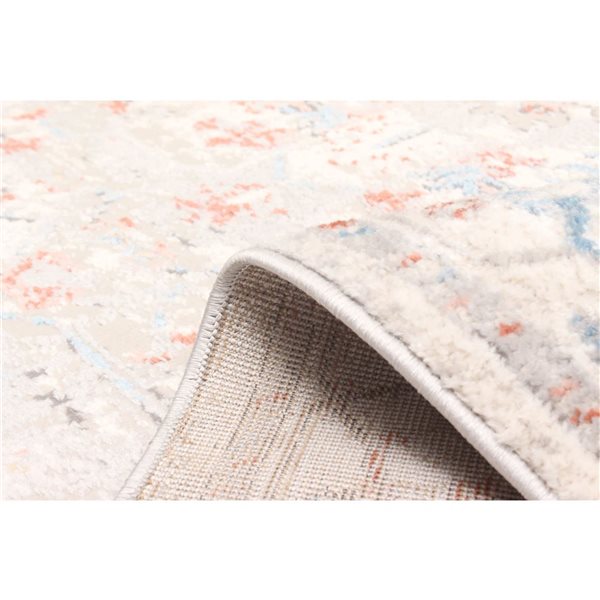 ECARPET Mira Ivory Traditional Rectangular Polyester Abstract Area Rug - 8 x 10-ft