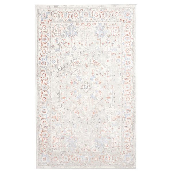 ECARPET Mira Ivory Traditional Rectangular Polyester Abstract Area Rug - 8 x 10-ft