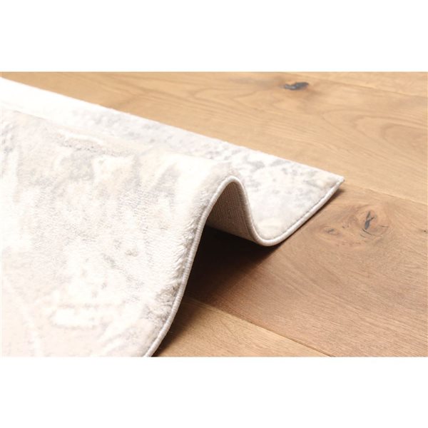 ECARPET Echo Grey Contemporary Rectangular Polyester Abstract Area Rug - 8 x 10-ft