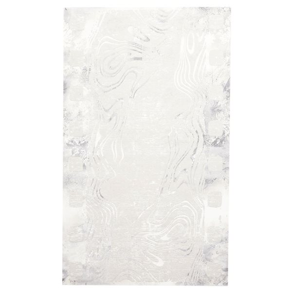 ECARPET Echo Grey Contemporary Rectangular Polyester Abstract Area Rug - 5 x 8-ft