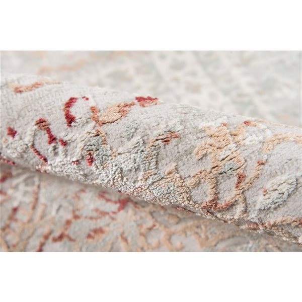 ECARPET Amber Red Traditional Rectangle Polyester Distressed/Overdyed Area Rug - 7 x 9-ft