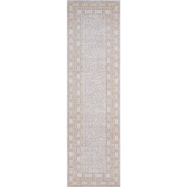 ECARPET Valeria Grey Traditional Rectangular Polyester Tribal Runner Rug - 2 x 8-ft