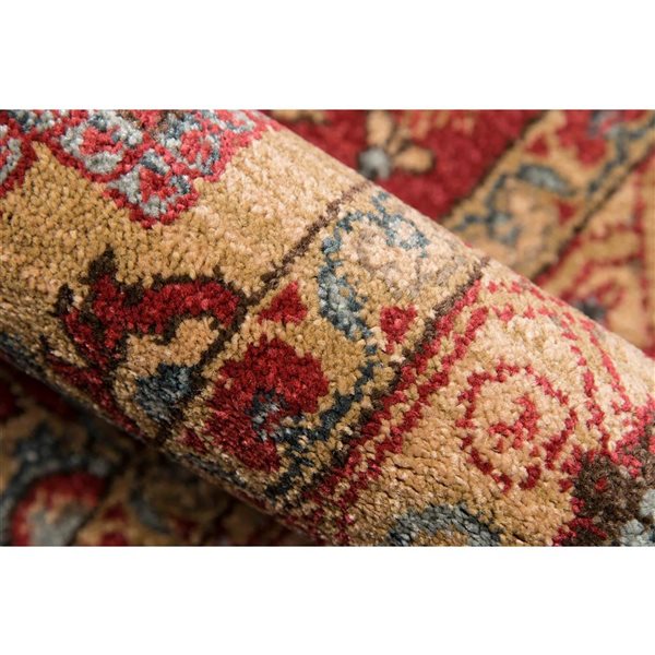 ECARPET Elara Red Traditional Rectangular Polypropylene Medallion Area Rug - 9 x 12-ft