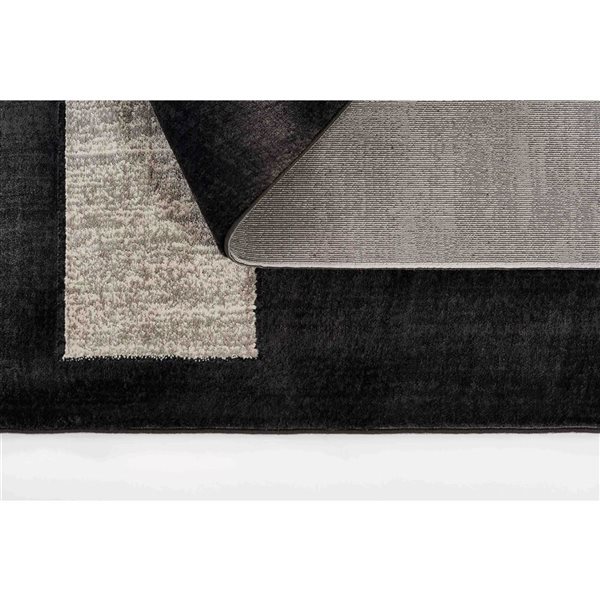 ECARPET Erisa Charcoal Contemporary Rectangular Polyester Geometric Area Rug - 7 x 9-ft