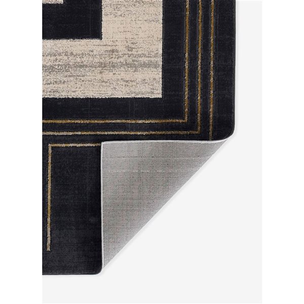 ECARPET Erisa Charcoal Contemporary Rectangular Polyester Geometric Area Rug - 7 x 9-ft