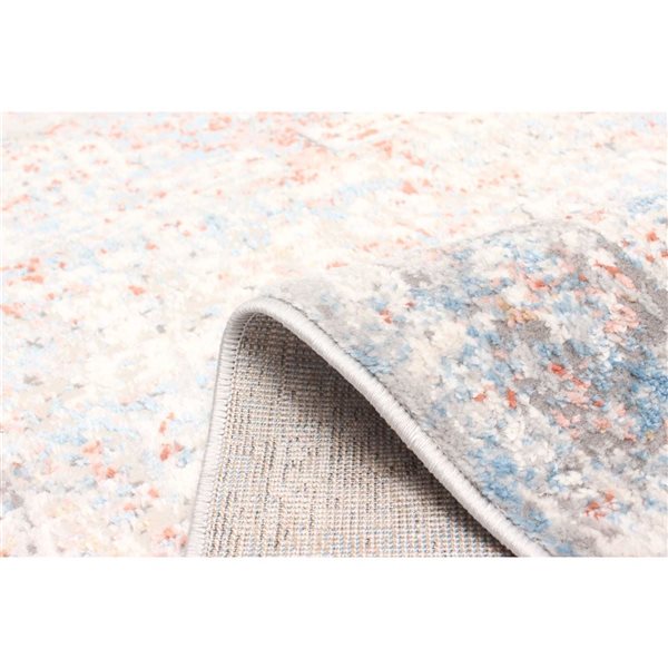 ECARPET Leila Ivory Traditional Rectangular Polyester Abstract Runner Rug - 2 x 8-ft