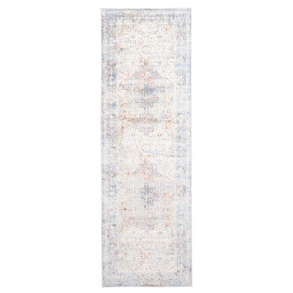 ECARPET Leila Ivory Traditional Rectangular Polyester Abstract Runner Rug - 2 x 8-ft
