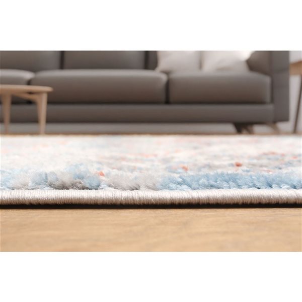 ECARPET Leila Ivory Traditional Rectangular Polyester Abstract Runner Rug - 2 x 8-ft