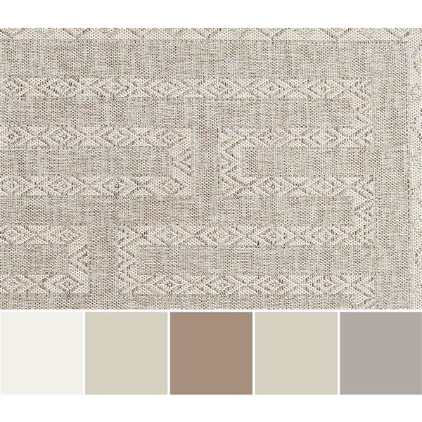 ECARPET Maze Grey Transitional Indoor/Outdoor Rectangular Polypropylene Geometric Area Rug - 8 x 10-ft