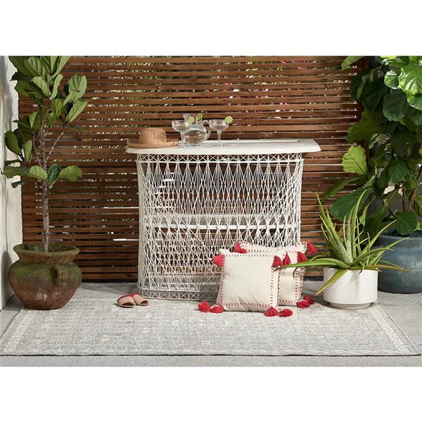 ECARPET Maze Grey Transitional Indoor/Outdoor Rectangular Polypropylene Geometric Area Rug - 8 x 10-ft