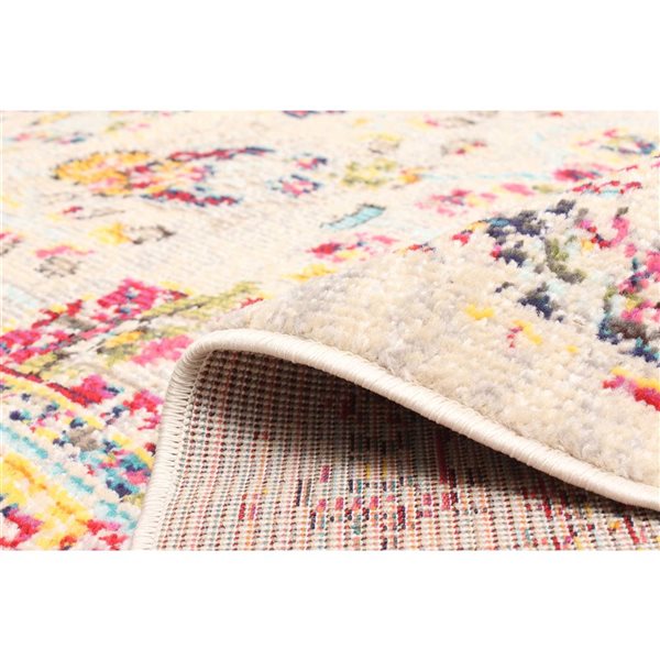 ECARPET Jasmine Ivory Traditional Rectangular Polypropylene Abstract Area Rug - 8 x 10-ft