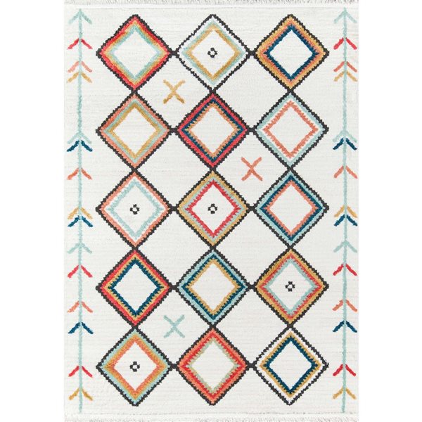 ECARPET Vivi Multicolour Contemporary Rectangular Polyester Area Rug - 9 x 12-ft