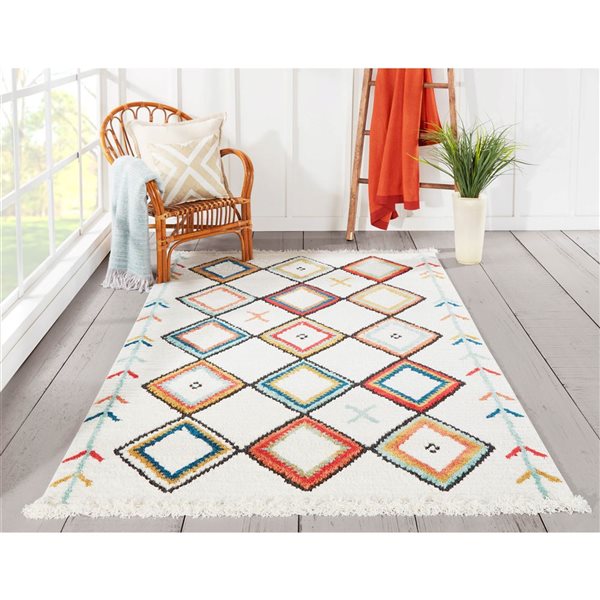 ECARPET Vivi Multicolour Contemporary Rectangular Polyester Area Rug - 9 x 12-ft