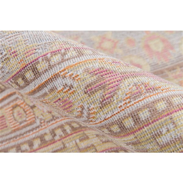 ECARPET Poppy Pink Traditional Rectangular Polyester Geometric Area Rug - 7 x 10-ft