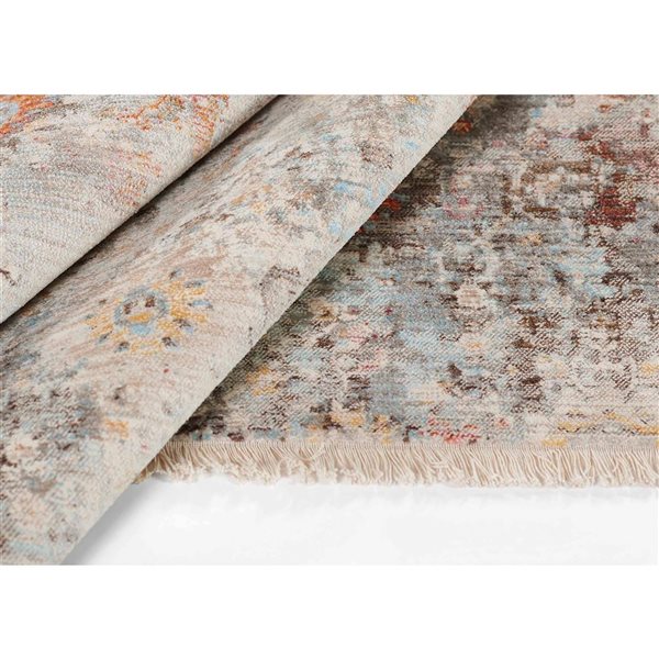 ECARPET Camellia Multicolour Traditional Rectangle Polyester Abstract Runner Rug - 2 x 8-ft