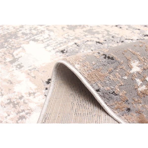 ECARPET Bronte Taupe Grey Contemporary Rectangle Polyester Abstract Area Rug - 5 x 8-ft