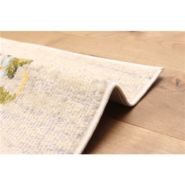 ECARPET Rosa Ivory Traditional Rectangular Polypropylene Abstract Area Rug - 5 x 8-ft