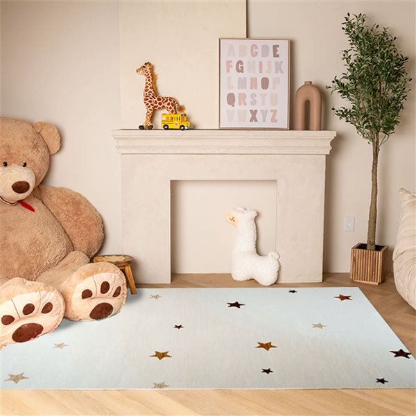 Rug Branch Soft Steps Playtime 7 x 10-ft Abstract Area Rug for Kids - Off-White