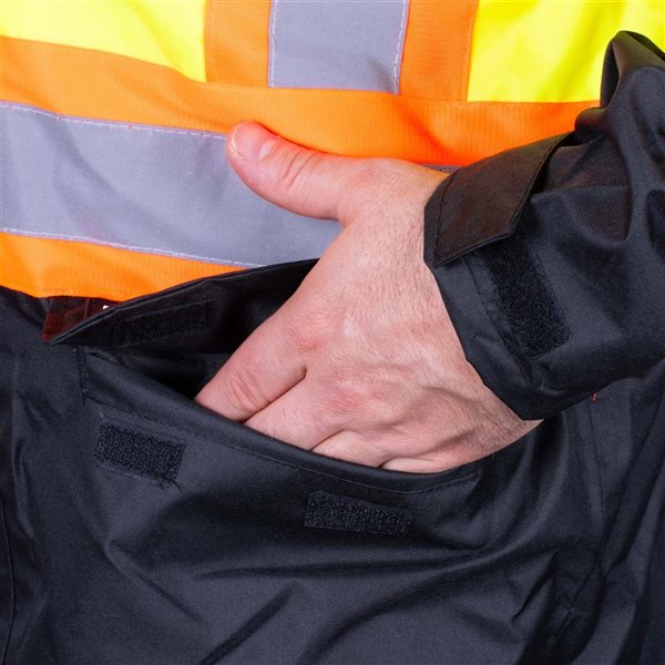 Terra High Visibility Rain Jacket w/ Removable Hood - Yellow - Medium