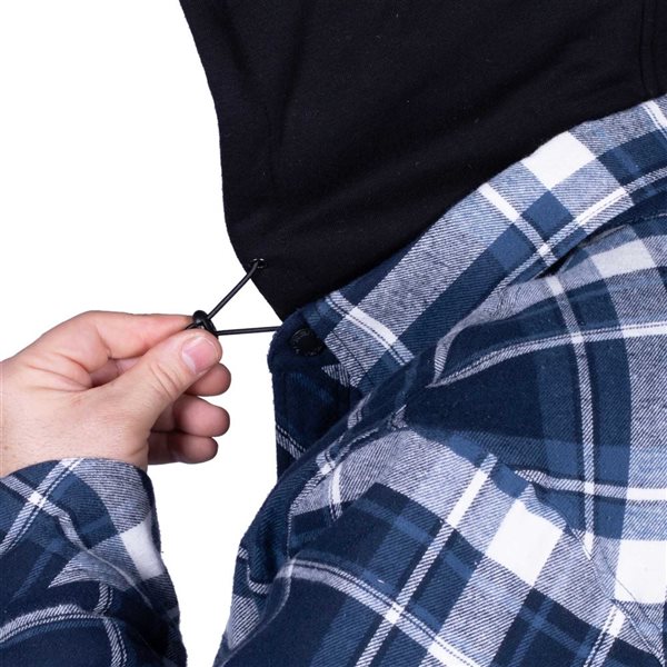 Terra Axe Quilted Flannel Shirt-Jacket w/ Fooler Hood - Blue - XL