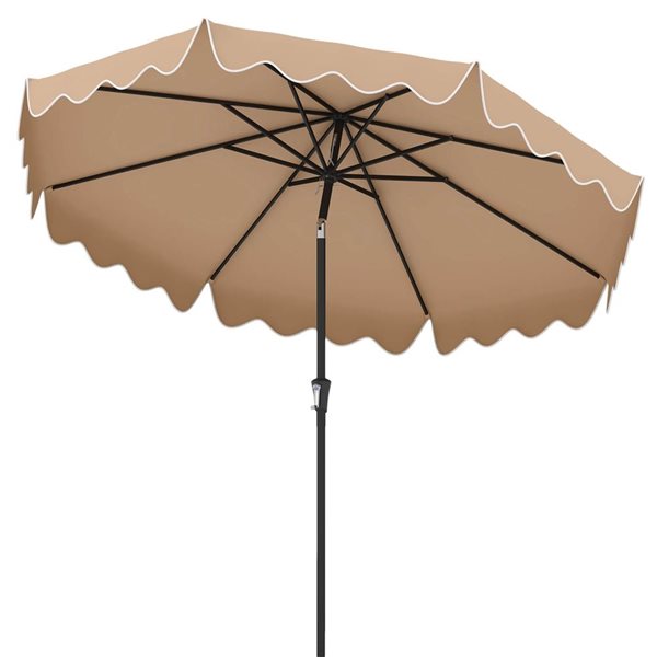 Costway 9-ft Brown  2-Tier Market Patio Umbrella with Sun-Protective Canopy