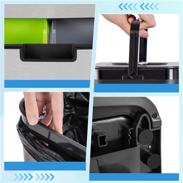 Costway 17,9 L Silver Kitchen Trash Can