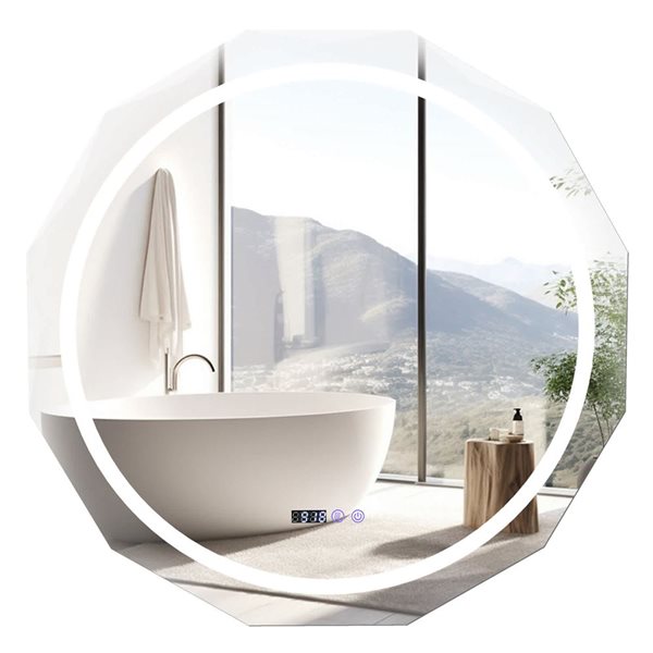 Costway 30 x 30-in Round LED Bathroom Mirror