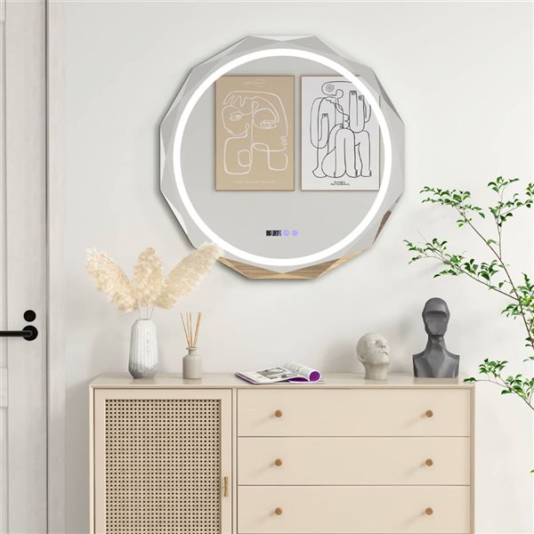 Costway 30 x 30-in Round LED Bathroom Mirror