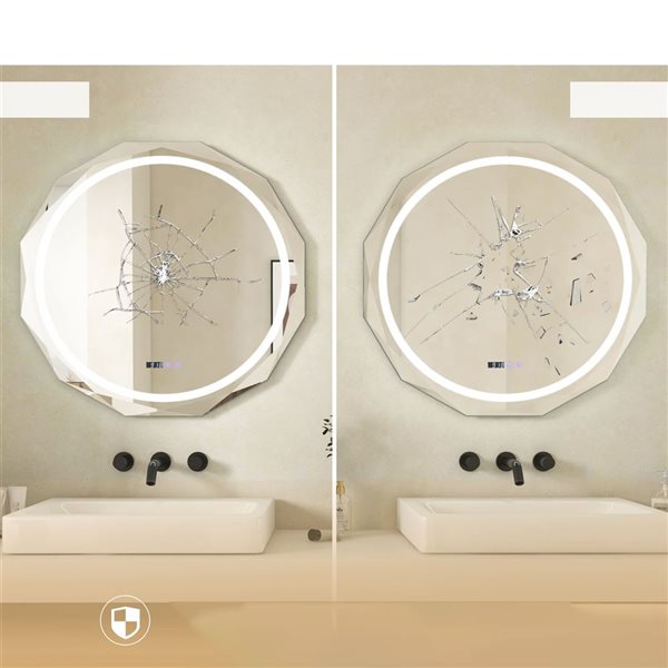 Costway 30 x 30-in Round LED Bathroom Mirror