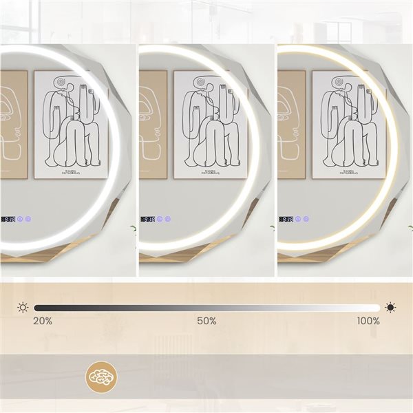 Costway 30 x 30-in Round LED Bathroom Mirror