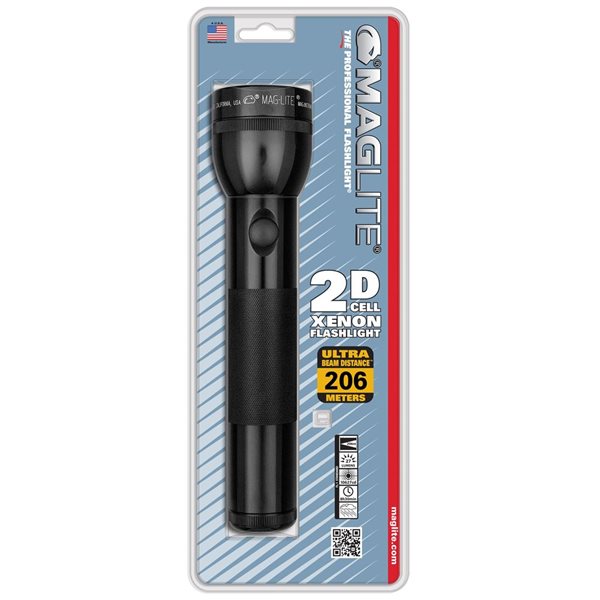 Maglite Incandescent Flashlight for 2x D Batteries - Black