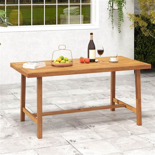 Costway 63-in Acacia Wood Dining Table
