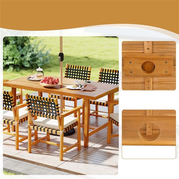 Costway 63-in Acacia Wood Dining Table