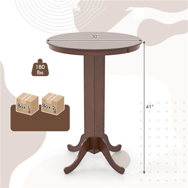 Costway 30-in Wood Pub Round Dining Table