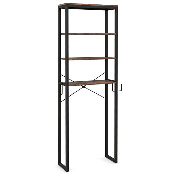 Costway 4-Tier Over the Toilet Storage Rack Brown