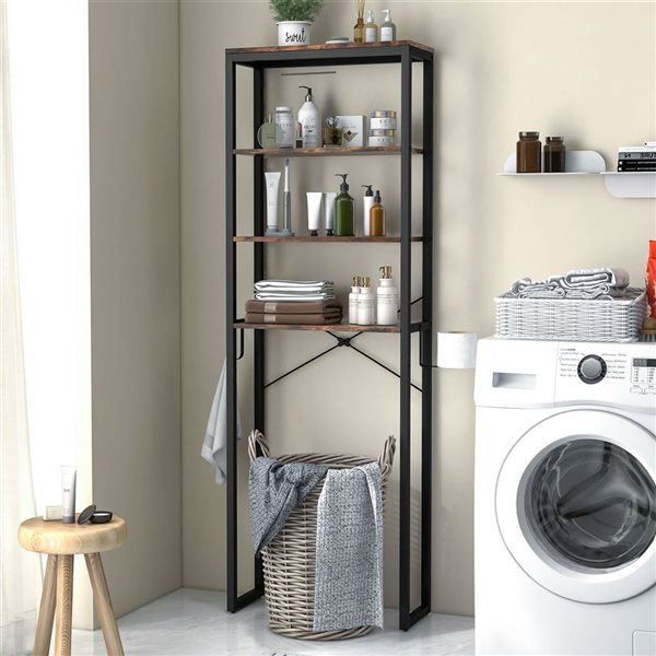Costway 4-Tier Over the Toilet Storage Rack Brown