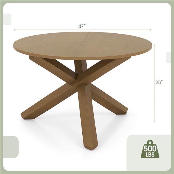 Costway 47-in Wood Round Counter Dining Table