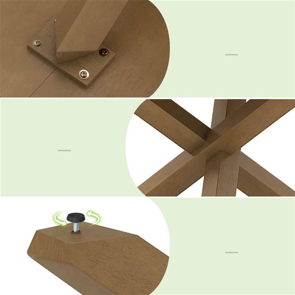 Costway 47-in Wood Round Counter Dining Table